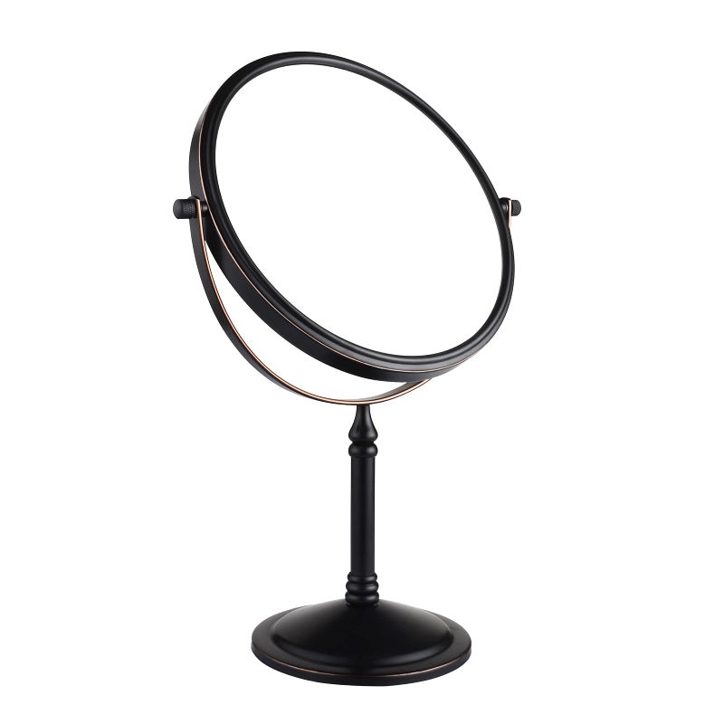 Nicesail Tabletop Magnifying Makeup Mirror with 10X Magnification, Double-Side Magnified Mirror, 360 Swivel Cosmetic Mirror for Table Desk Bathroom Vanity, No Light Oil Rubbed Bronze (8 Inch, 10X) - Image 1